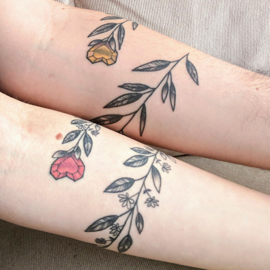 Our matching tattoos my husband and I.